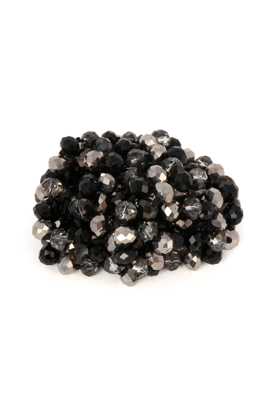 Set of 6 Hand - Knotted Longline Necklaces with Black Hematite and Glass Beads