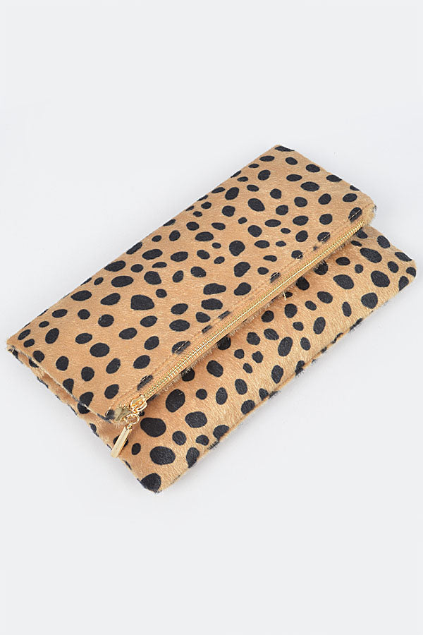3-Pack of 9633 Camel Faux Leo Skin Folded Bags