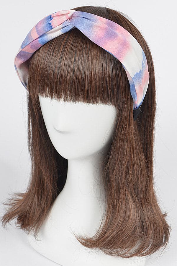 Pack of 6 Tie - Dyed Pink Braided Headbands