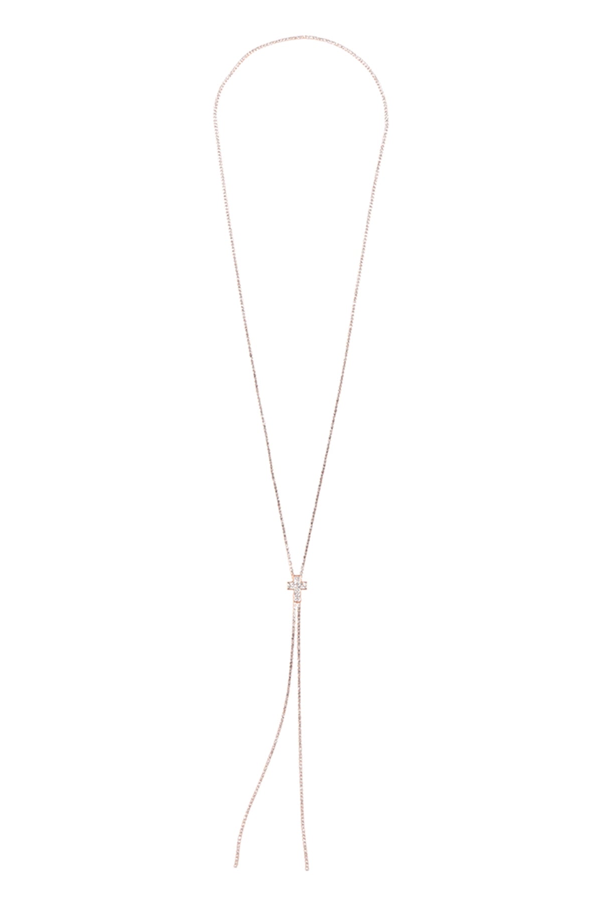 Pack of 6 Gold Crystal Rhinestone 47 Cross Slider Necklaces - Fashion Jewelry