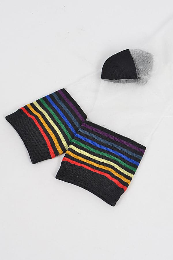 Pack of 6 Stretchable Black Mesh Socks - 7548 Model