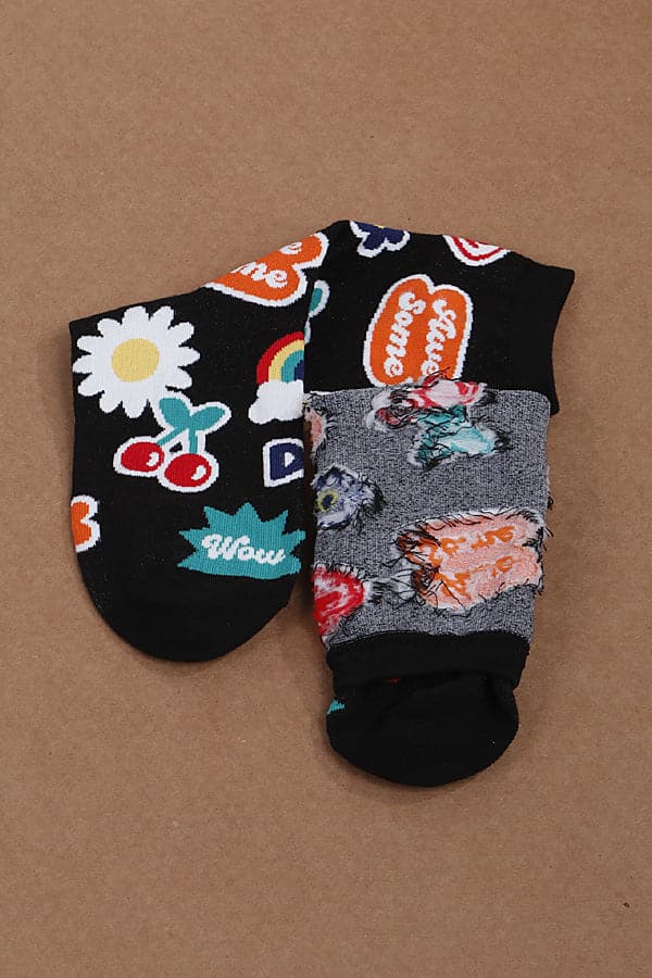 Set of 6 Blue 591 Smile Socks