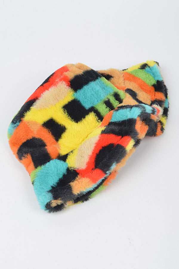 1961 Multicolor Pack Containing Six Multi - Color Fur Bucket Hats