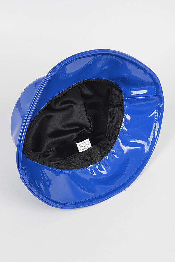 6-Piece Set of 5161 Cobalt Faux Leather Bucket Hats