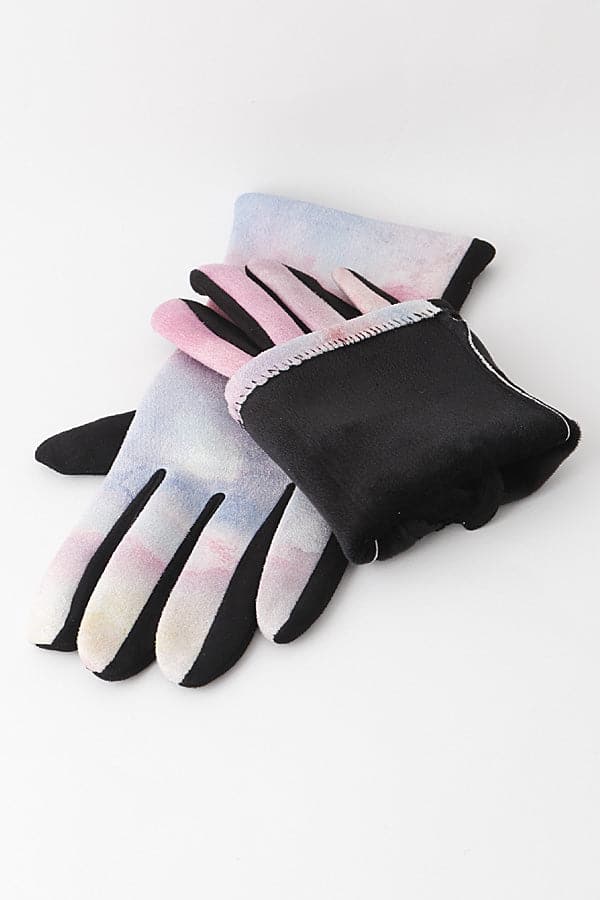 Set of 6 Luxury Faux Fur Gloves in Blue Color - 451