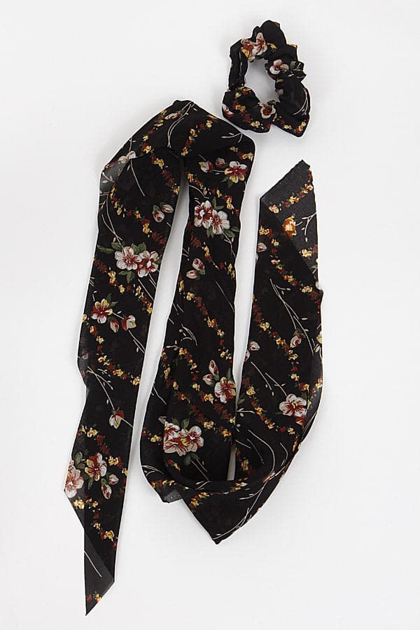 Set of 6 Pieces of 742 Black Floral Hair Bands