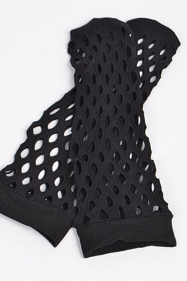 Set of Six 8338 Black Net See - Through Socks