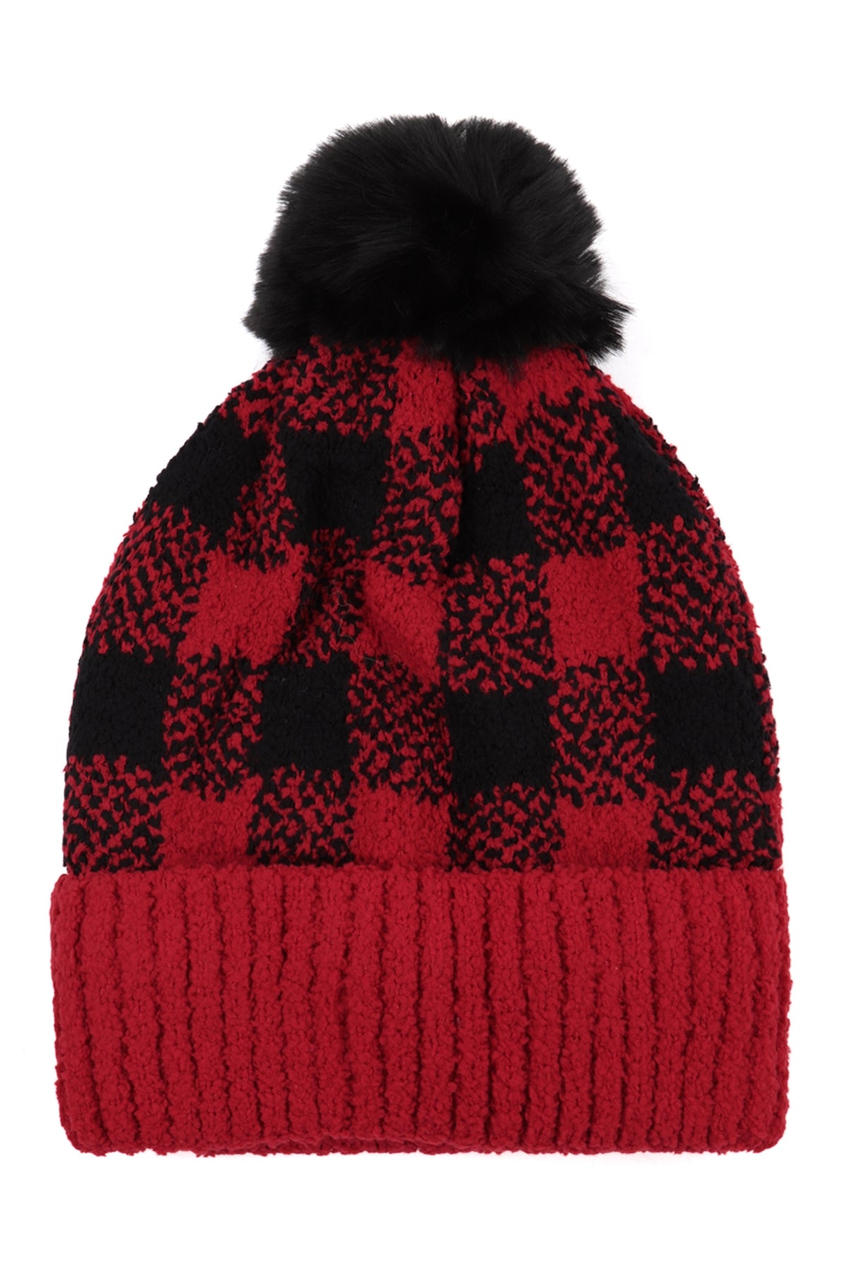 Red Buffalo Plaid Double Beanie - Pack of Six Hats for Headwear