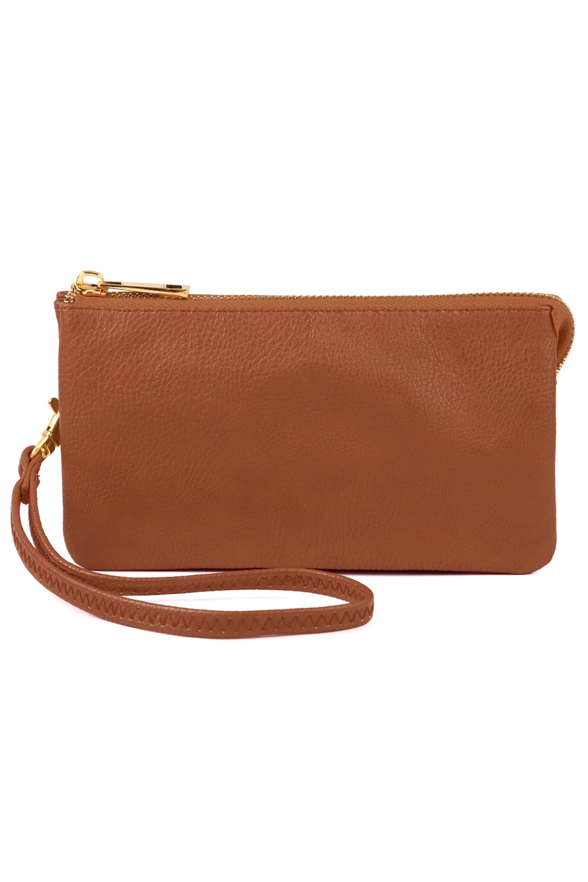 Pack of 6 Light Coffee Detachable Wristlet Leather Wallets for Men and Women