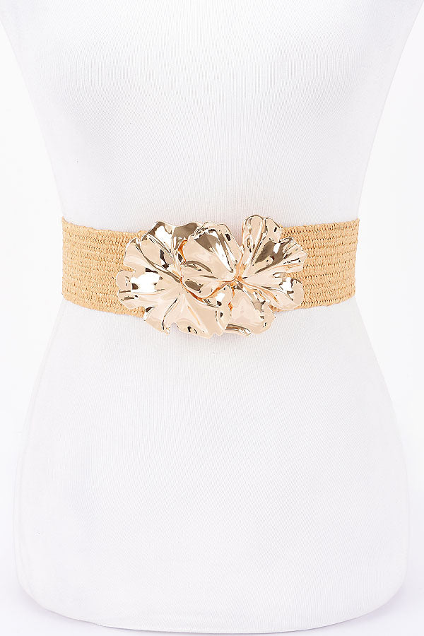 6-Pack of 0688 Stretch Plus Size Metal Buckle Belts in Khaki