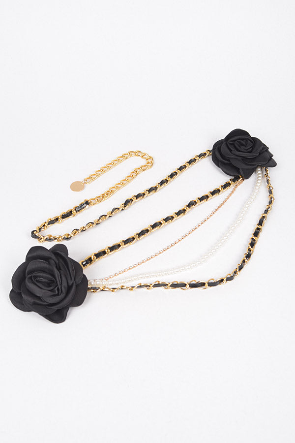 Pack of 6 Ivory Gold - 2968 Multi - Layered Chain Belt for Fashion
