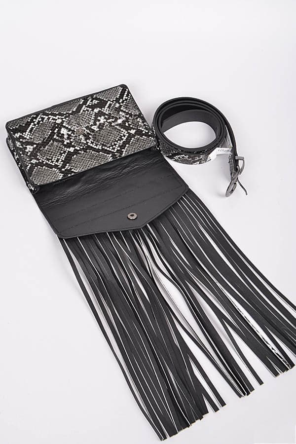 Pack of 3 Black 1757 Snakeskin Curtain Fanny Packs
