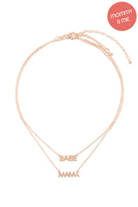 6-Pack Gold Layered Necklace Set: 14 Mini with 16 Mama
