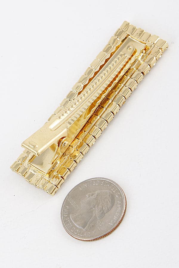 Pack of 6 - Stunning 5800 Gold Clear Rhinestone Hairpins