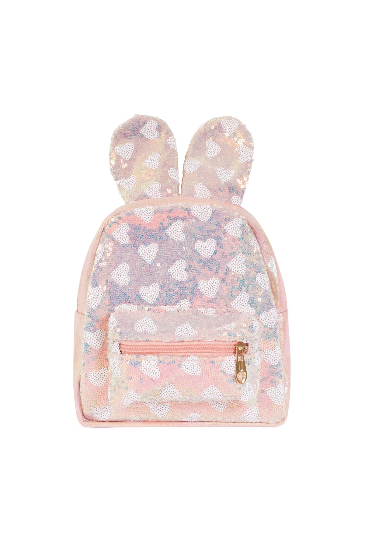 Pink Glittery Cute Bunny Ears Kids Backpack - Set of 6