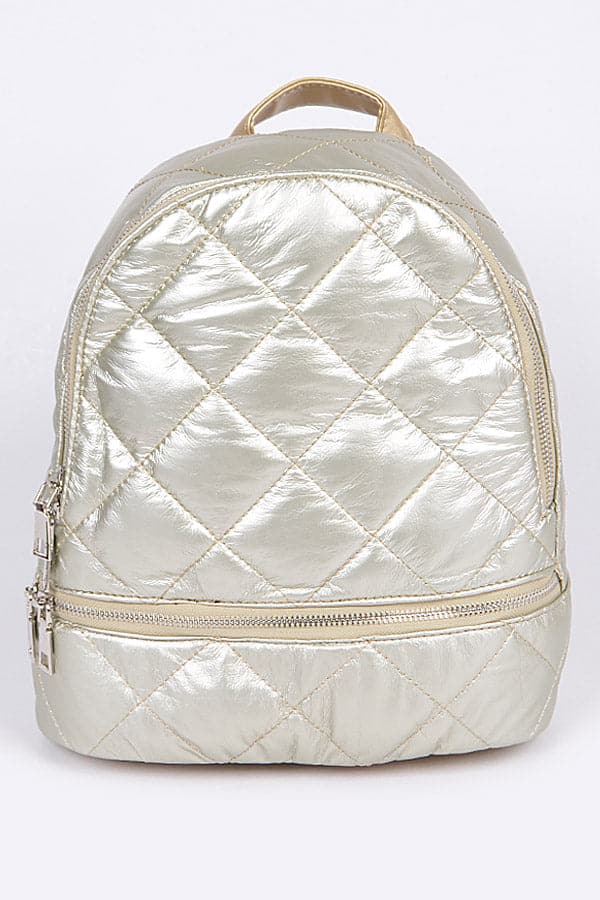 Set of 3 Poly Diamond Design Backpacks in 8796 Gold Color
