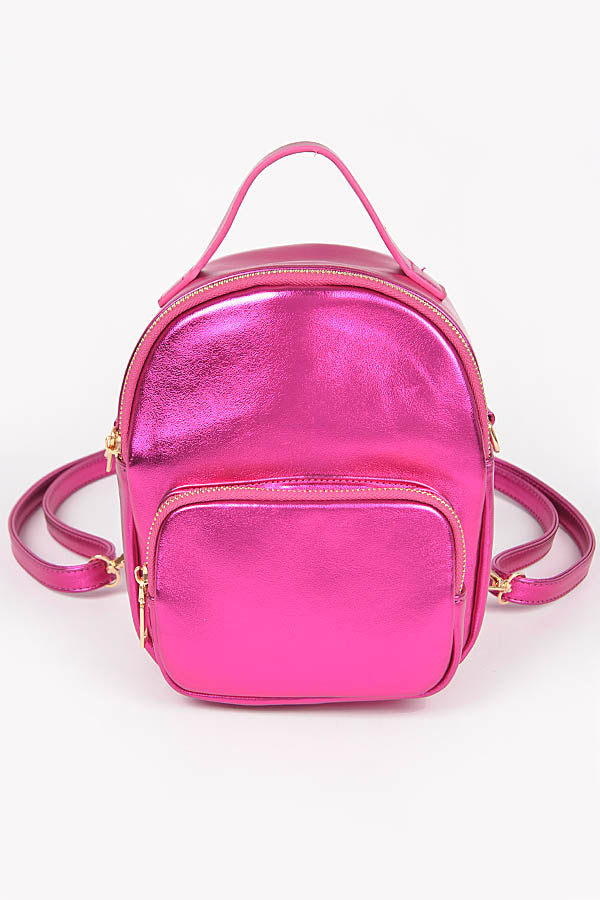 Set of Three 7111 Fuchsia Metallic Backpacks
