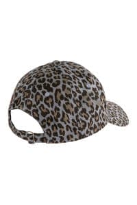 Pack of 6 Gray Caps with Leopard Skin Print