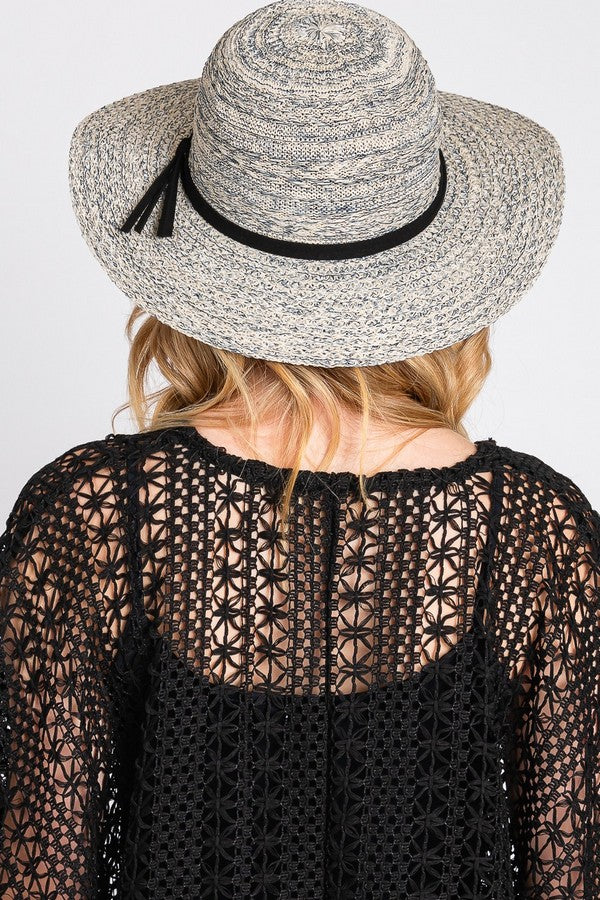 Taupe Color Pack of 6 Mixed Braid Packable Sun Hats with Suede Band