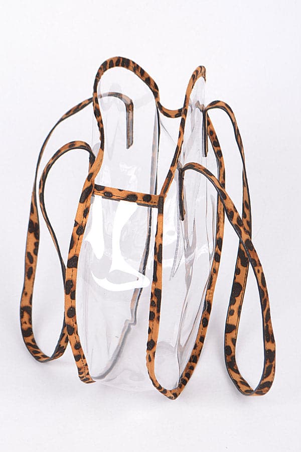 Pack of 3 Animal - Inspired Leopard - Print Clear Clutches
