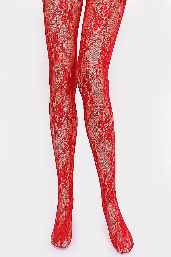 Pack of 6 Stunning Red Lace Stockings - 7968