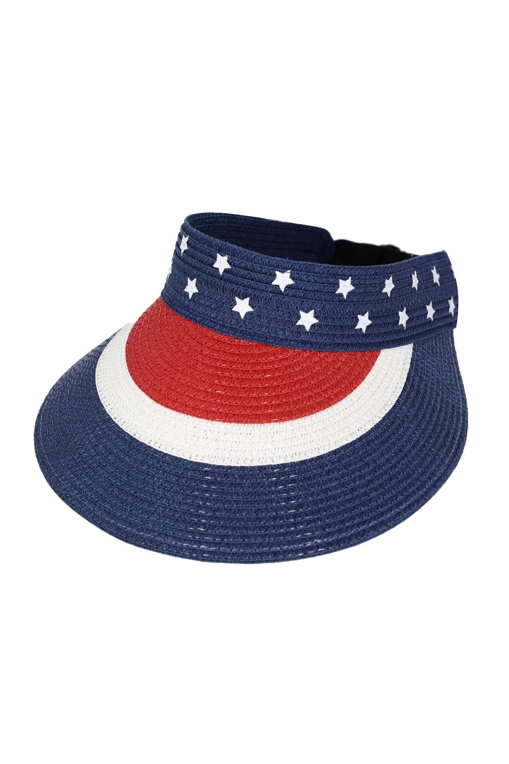 Pack of 6 American Flag Adjustable Elastic Roll - Up Visors