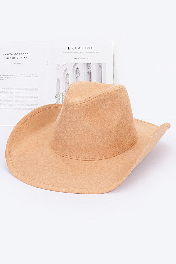 Pack of 6 Faux Wool Cowboy Hats - Style 9671 Camel