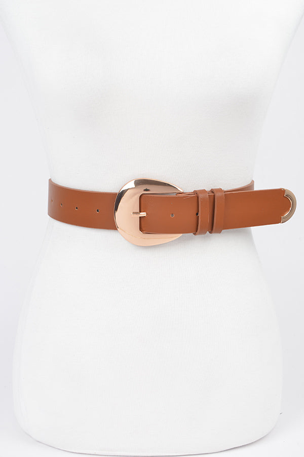Camel Gold 9278 - Set of Six Faux Leather Metal Buckle Belts