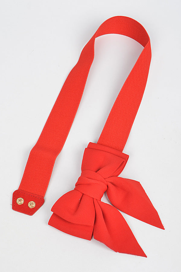 Red Ribbon Buckle Stretch Belt - Pack of 6