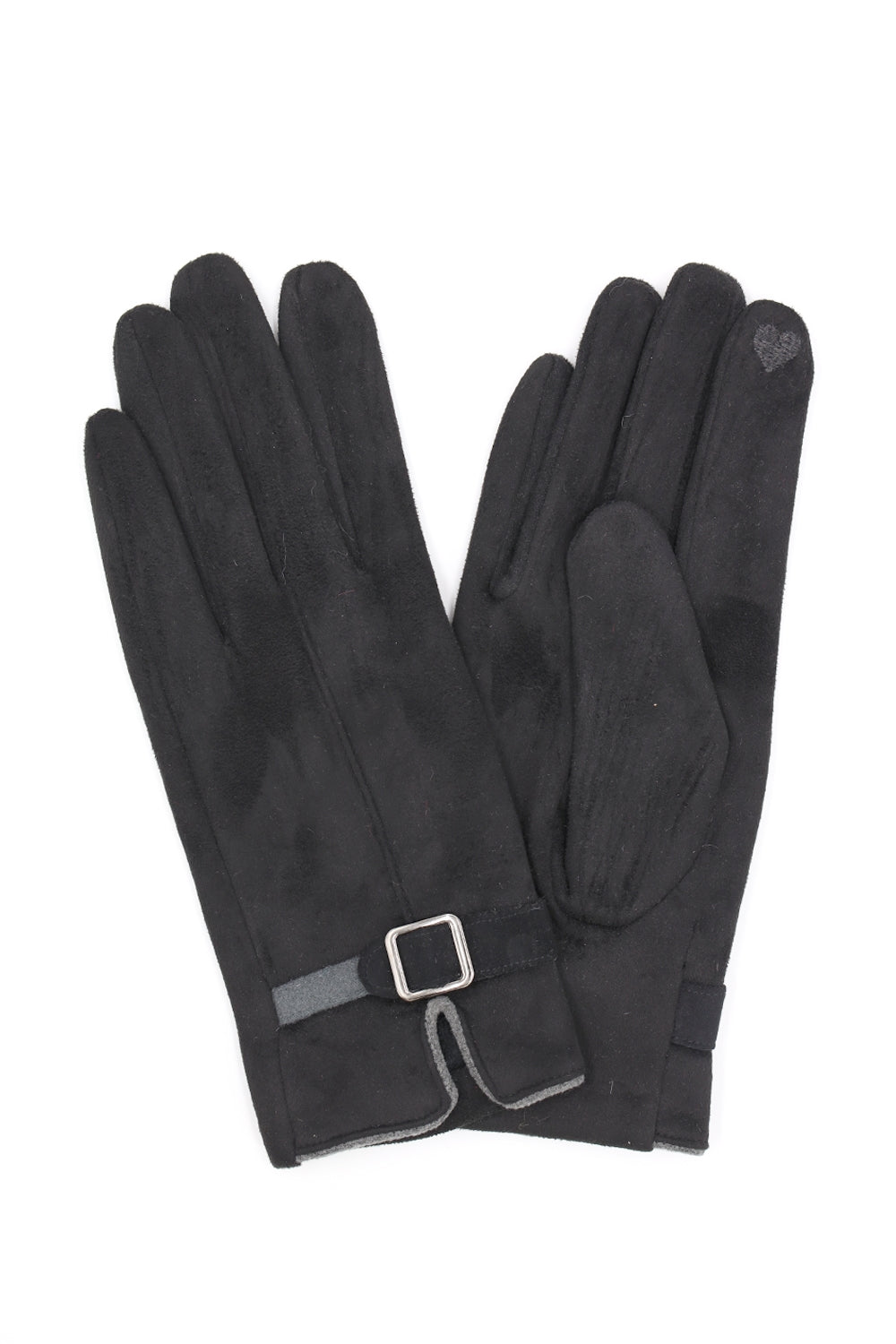 Black Faux Suede Smart Touch Gloves - 6-Pack for All
