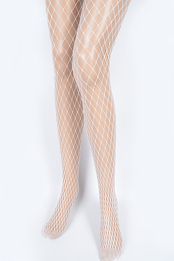 Pack of 6 Elegant 1218 White Net Stockings