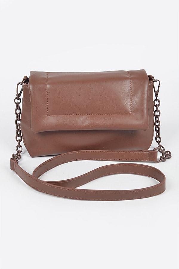 Brown Faux Leather Shoulder Bag - Set of 3