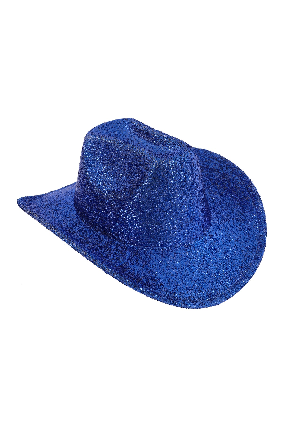 Pack of 6 Glittering Solid - Colored Sapphire - Hued Fedora Hats for Fashion Enthusiasts