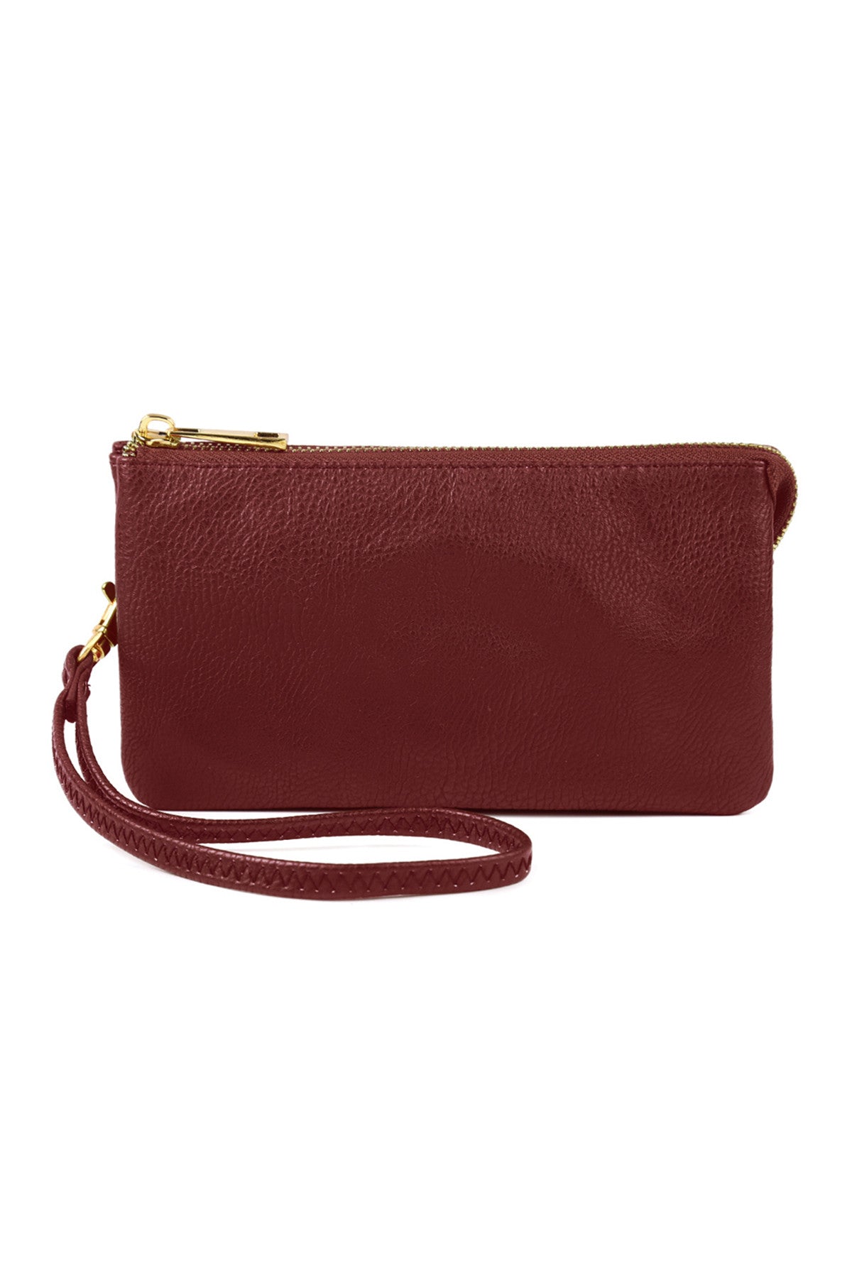 Set of 6 Burgundy Vegan Leather Wallets with Detachable Wristlets