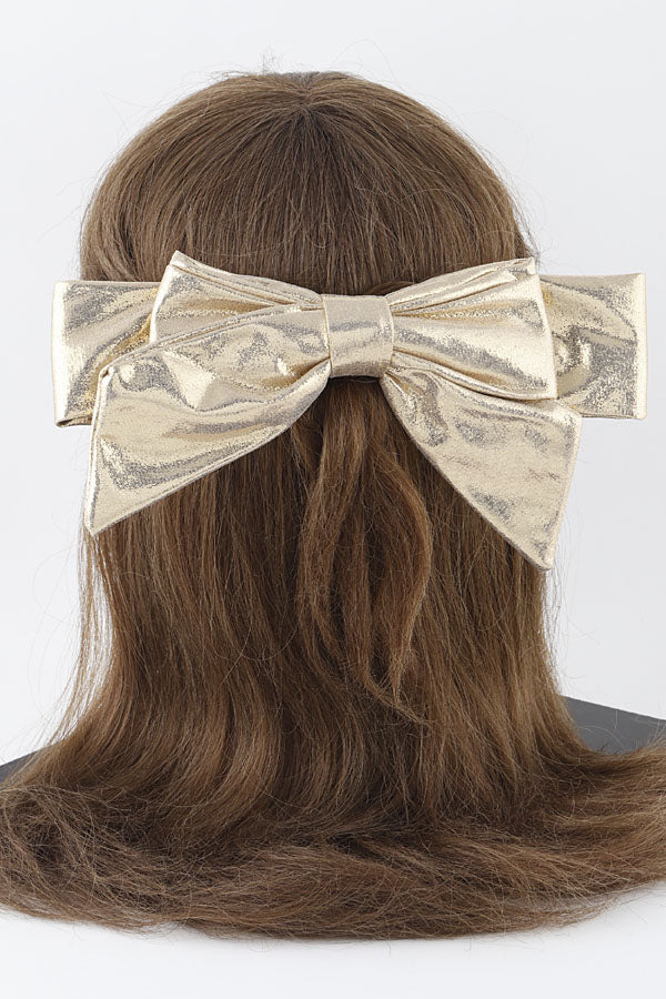 Pack of 6 Elegant Shiny Black Ribbon Hair Clips - 6668 Model