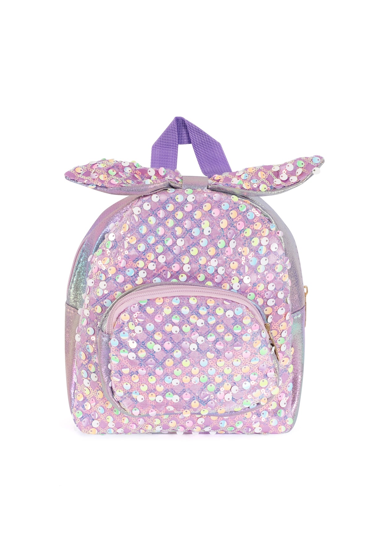 Adorable Purple Glitter Ribbon Kids Backpacks - Set of 6