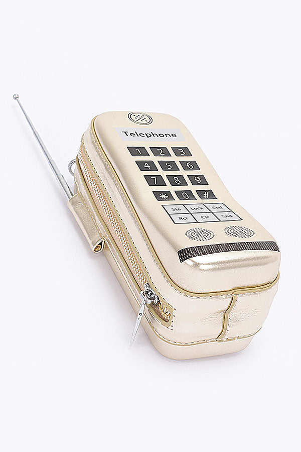 Pack of Three 4236 Gold Metallic Handphone Novelty Bags