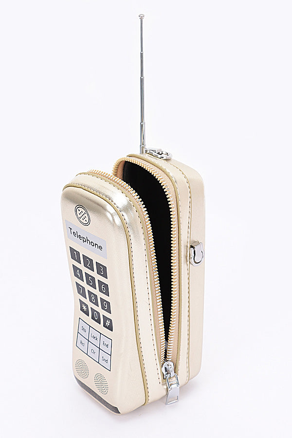 Pack of Three 4236 Gold Metallic Handphone Novelty Bags