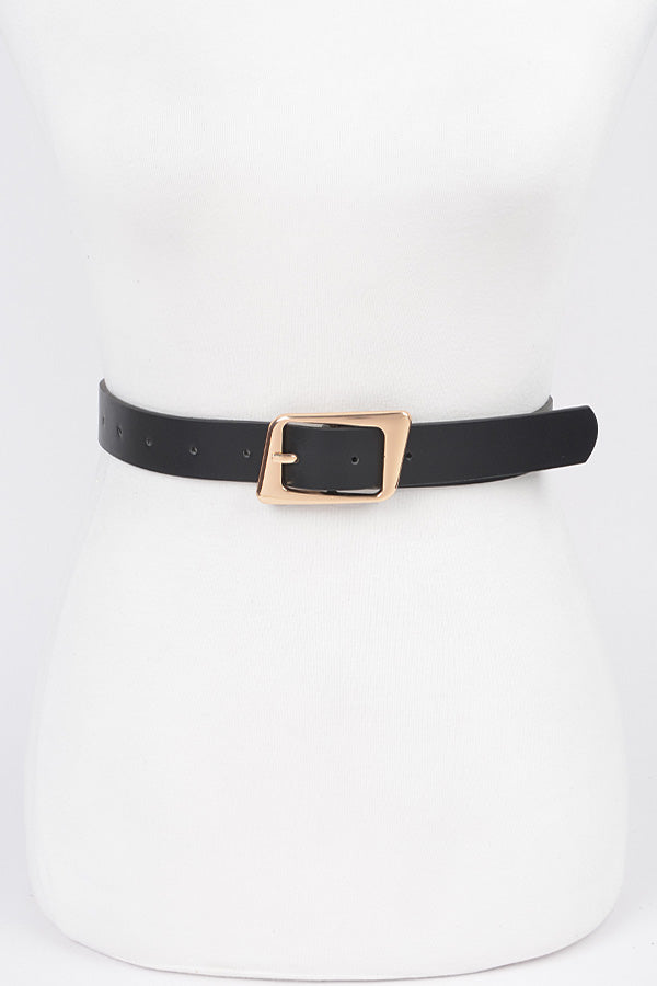 Set of 6 Black and Gold 7278 Faux Leather Belts