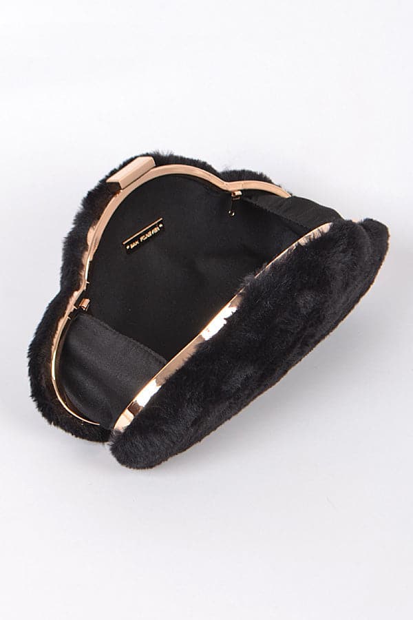Set of 3 Stylish 8426 Yellow Car - Inspired Faux Fur Clutches