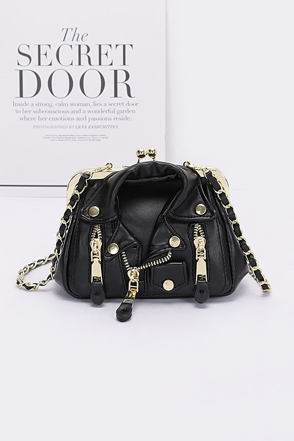Stylish Black Gold Faux Leather Crossbody Bags - Set of 3