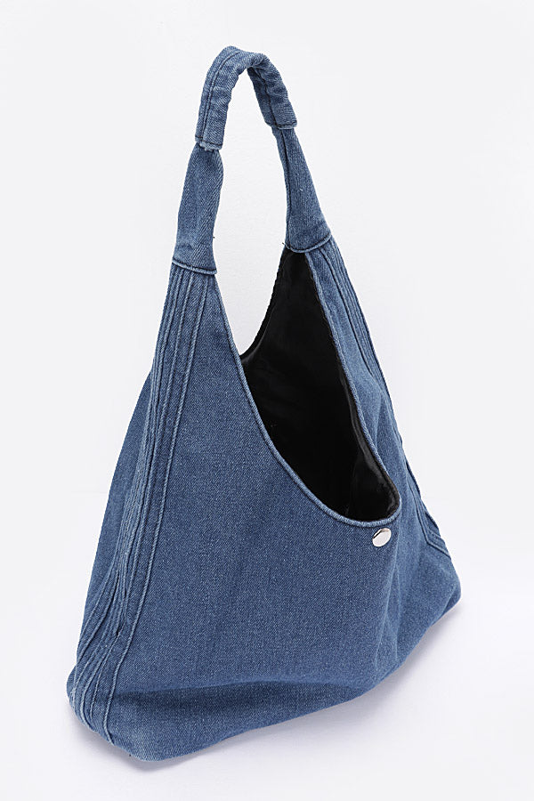 Set of 3 Stylish Black 7811 Denim Hobo Bags