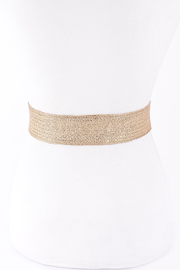 6-Piece Set of Hammered Gold Metal Stretch Plus Size Belts