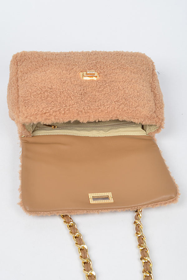 Pack of 3 Mint - Number 5483 Faux Fur Shoulder Bags