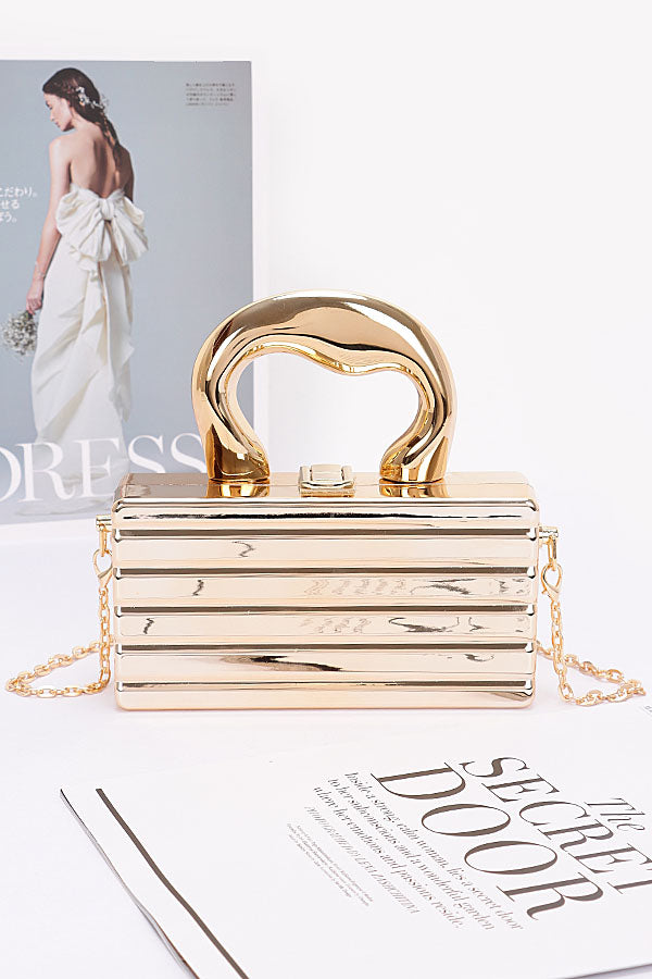 Set of Three 5836 Gold Metallic Acrylic Bags