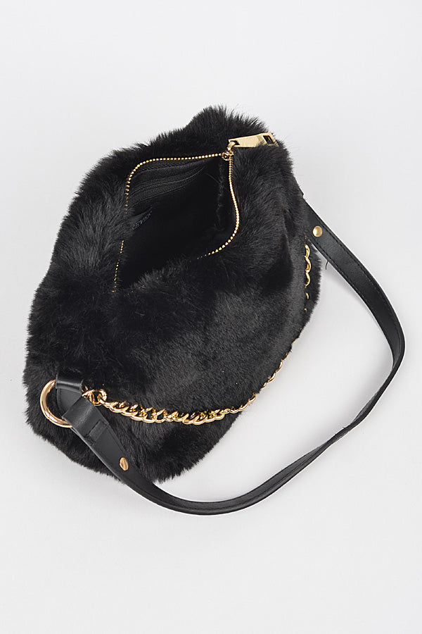 Pack of 3 Nude 8383 Faux Fur Shoulder Bags