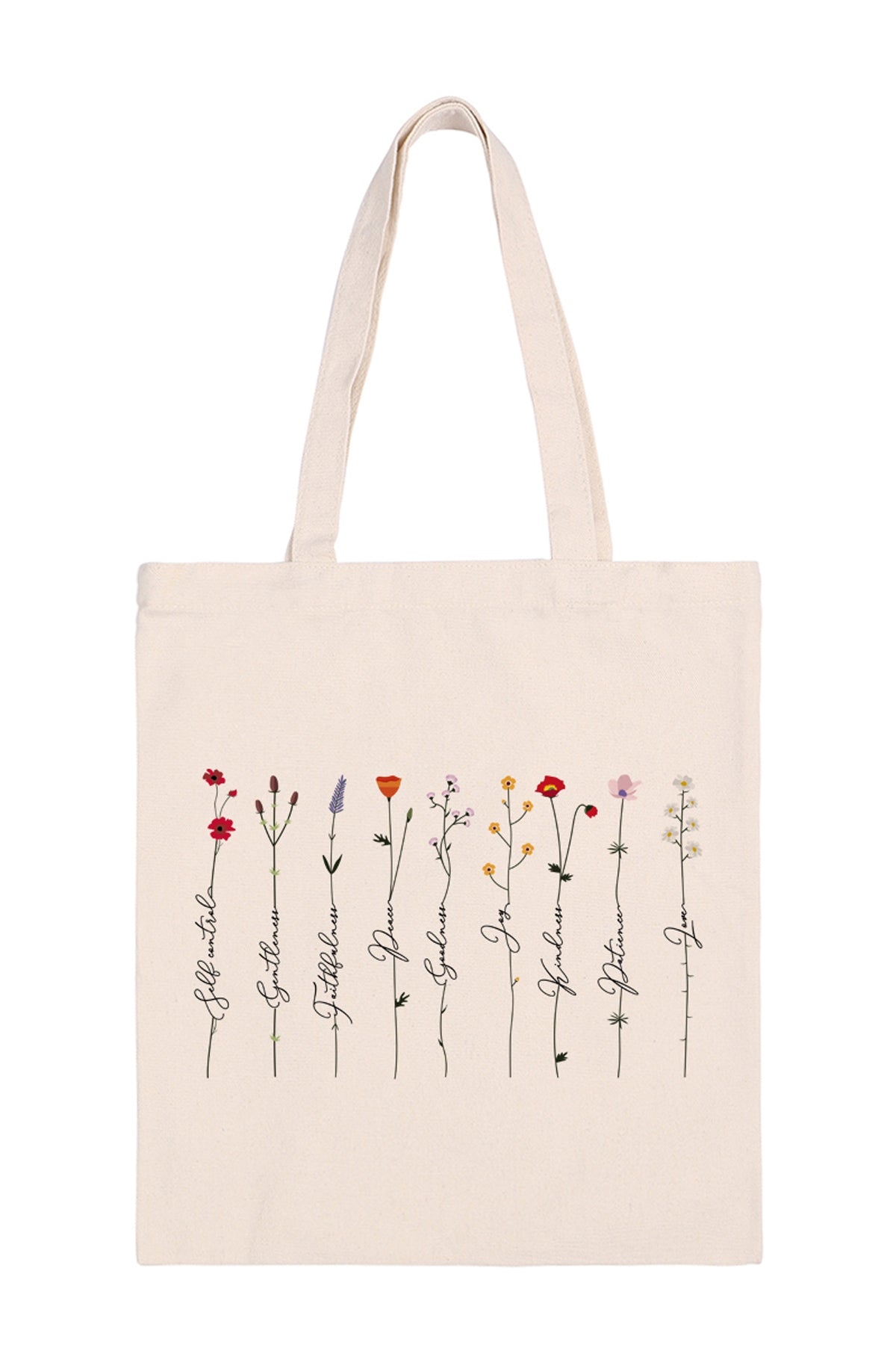 Set of 6 Floral-Inspired Minimalist Fashionable Polyester Tote Bags for Daily Use
