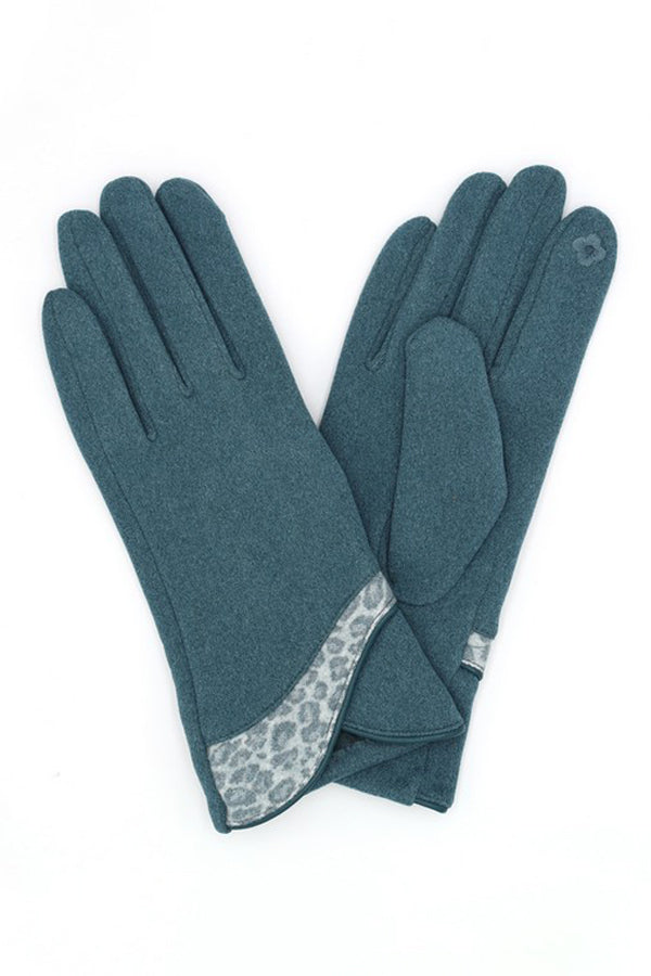 Pack of 6 Stylish Dark Blue Leopard Print Smart Gloves