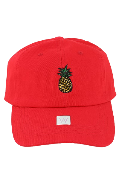 Red Classic Pineapple Caps - A Pack of Six Fashionable Headwear Items