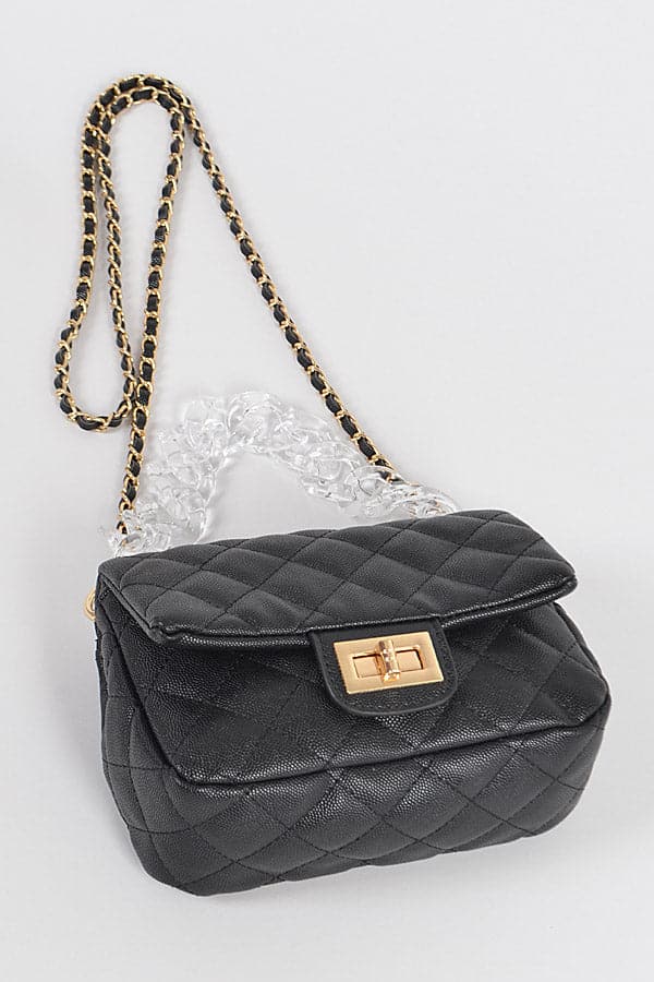 Pack of 3 Black and Gold Faux Leather Bags